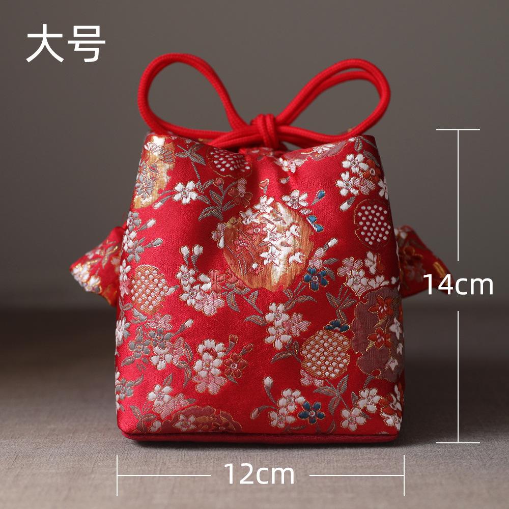 Travel Bag Storage Pouch Tea Set Teapot Cup Bag Japanese Style Multifunctional Portable Drawstring Tea Ceremony Accessories New
