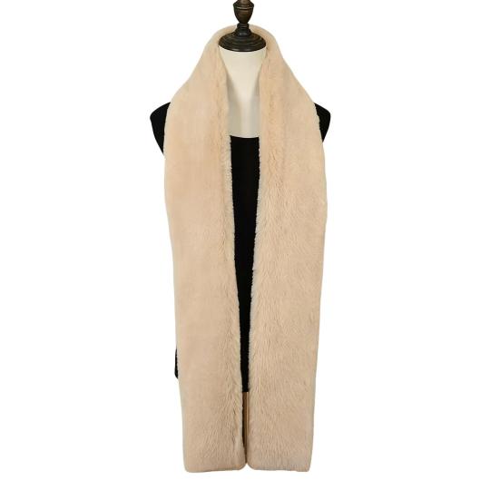 Imitation Rabbit Fur Scarf Solid Color Versatile Design Thickened Warm Scarf Cold Weather Fashion Accessories