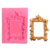 Set of 4 Reusable Silicones Fondant Mold Vintage Embossed Photo Frame Cake Toppers Decorating Candy Making DIY Crafts