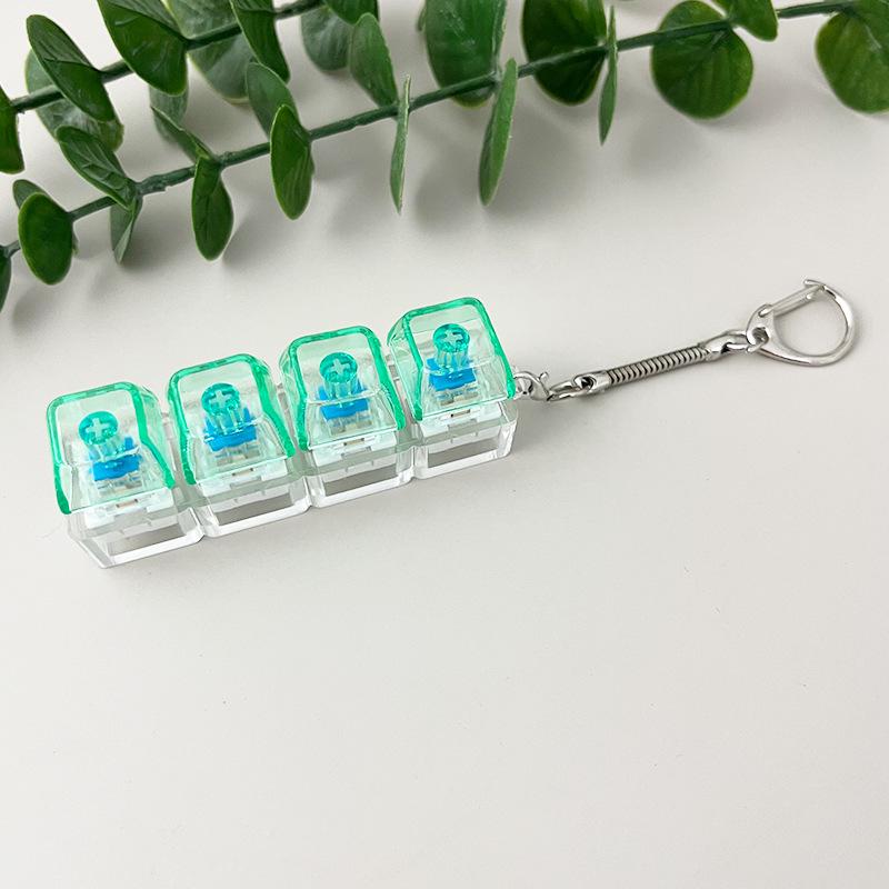 Transparent 4-Key Decompression Keychain with Light and Sound Effects