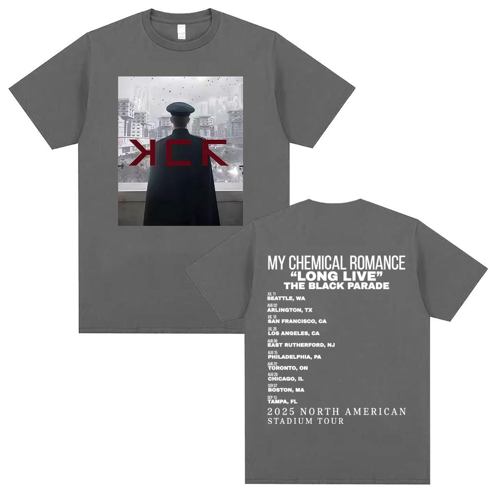 2025 Summer Punk Band Long Live My Chemical Romance Black Parade Tour Tshirt Gothic Emo Super Shortsleeved Cotton