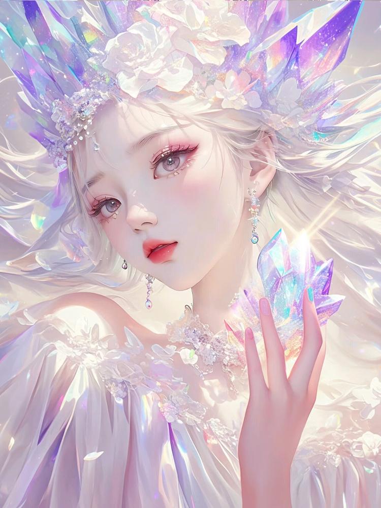 5D DIY Diamond Painting Woman Girl Portrait Full Square Round Girl Mosaic Flower Embroidery Cartoon Needlework Wall Decoration