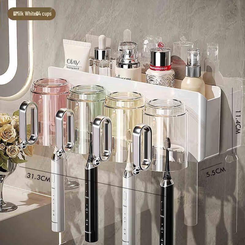 No-Drill Wall-Mounted Toothbrush Holder