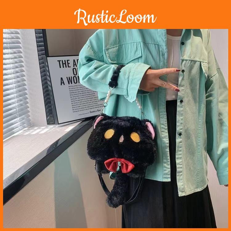 Plush Cozy Cat Handbags Single Shoulder Crossbody Bag Decoration Kids Gifts