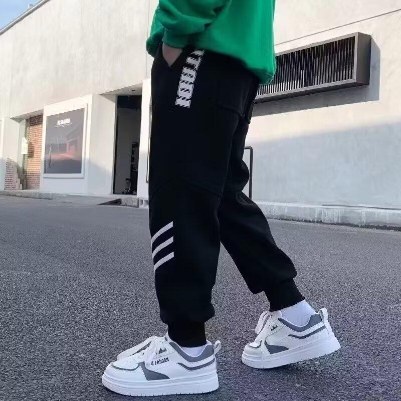 

Boys Trendy Autumn Sweatpants for Big and Middle Children - 2025 140cm чёрный