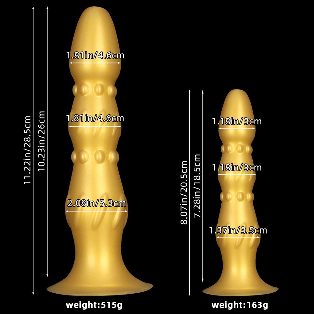 Golden Silicone Extra Long  Extra Large  and Extra Thick Anal Plug for Wearing Anal Strips While Going Out To Practice The Anus