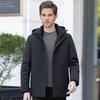 Men's 2025 Winter Removable Liner Down Jacket: Thick Warm White Duck Down Business Casual Coat
