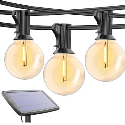 10M Rainproof Solar LED String Lights with 15 LED E12 2700K Warm Made of PC Perfect for Garden Christmas Decorative Birthday and Weddings Bulbs, Base,