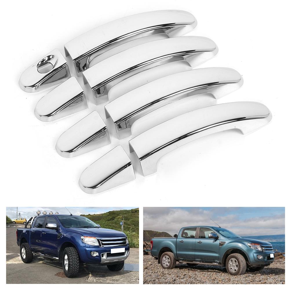 8pcs Car Outer Door Handle Trim Chrome Cover Fit for Ford Ranger T6 2012?2016