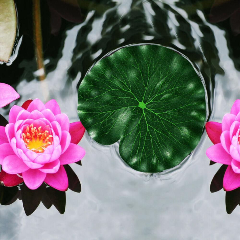 10PCS Artificial Lotus Leaf Water Lily Floating Pool Plants Leaves Decor 10/20cm