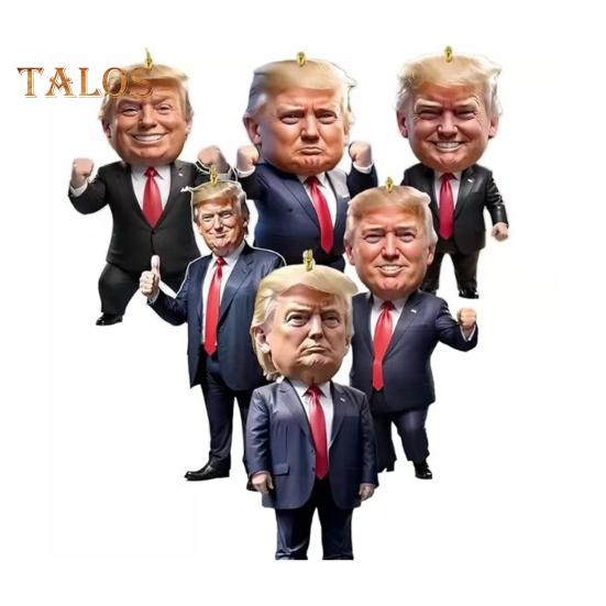 

6 шт. Рождественские украшения, мультяшный персонаж, подвеска с шнурком, легко повесить, подвеска на рождественскую елку, зеркало заднего вида, декор 6pcs