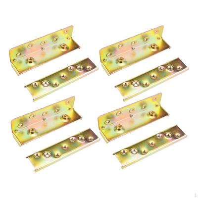 4 Pieces Bed Rail Brackets Connecting Fittings Furniture Hardware Wooden Frame Connector