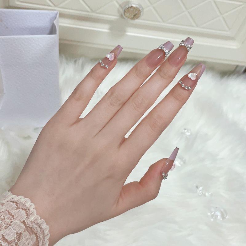 Luxurious Handmade Translucent Nail Tips for Autumn/Winter – Soft Texture, High-Class Feel
