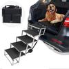 Hundetreppe für Autos Breit 5-stufig Hund Auto Treppen Faltbar Tragbar Haustier Treppen Leichtes Aluminium für Auto SUV und LKW 200 lbs