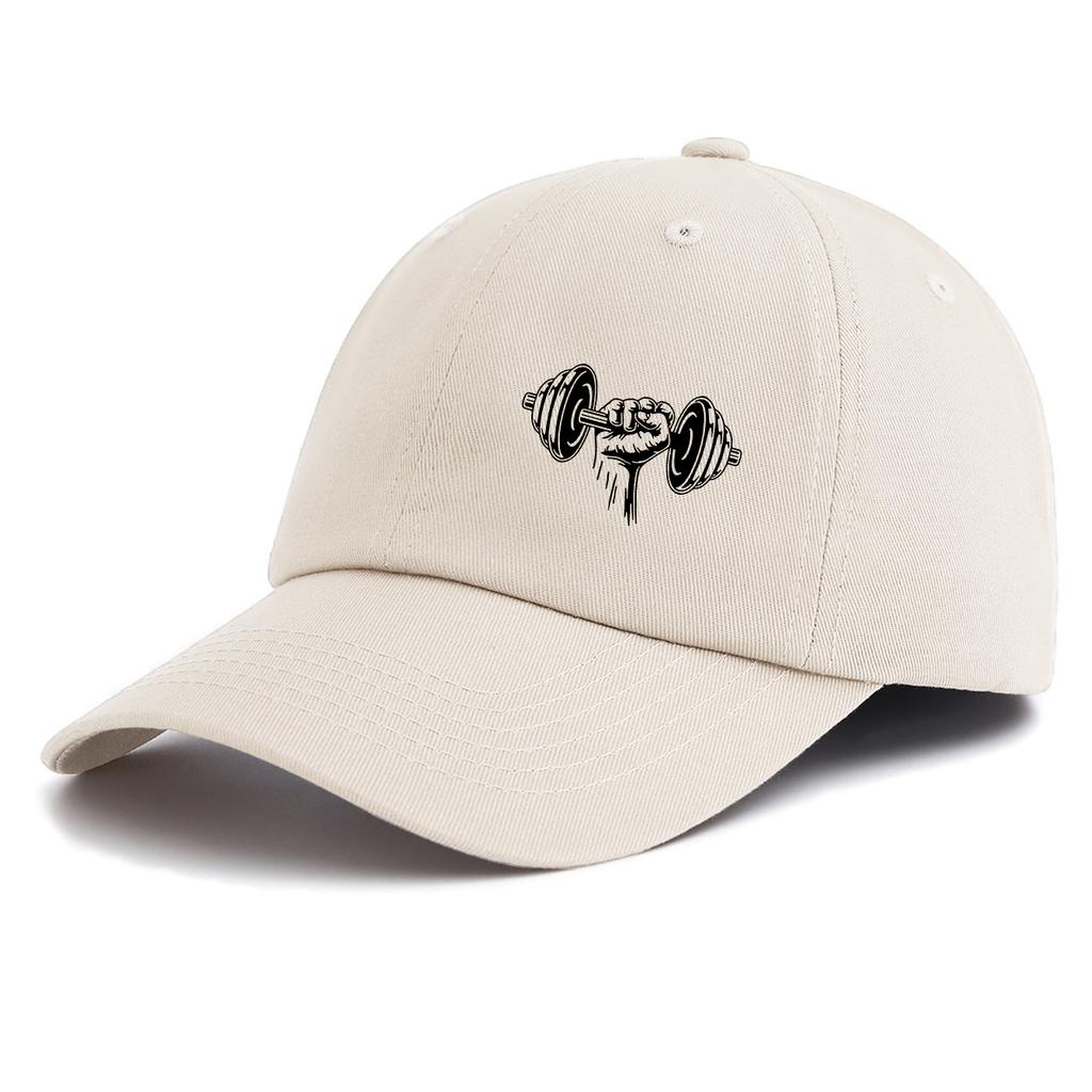 1pc Weightlifting Print Baseball Cap for Adults,Minimalist Retro Style Casual Soft Adjustable Dad Hat,Perfect As Gift