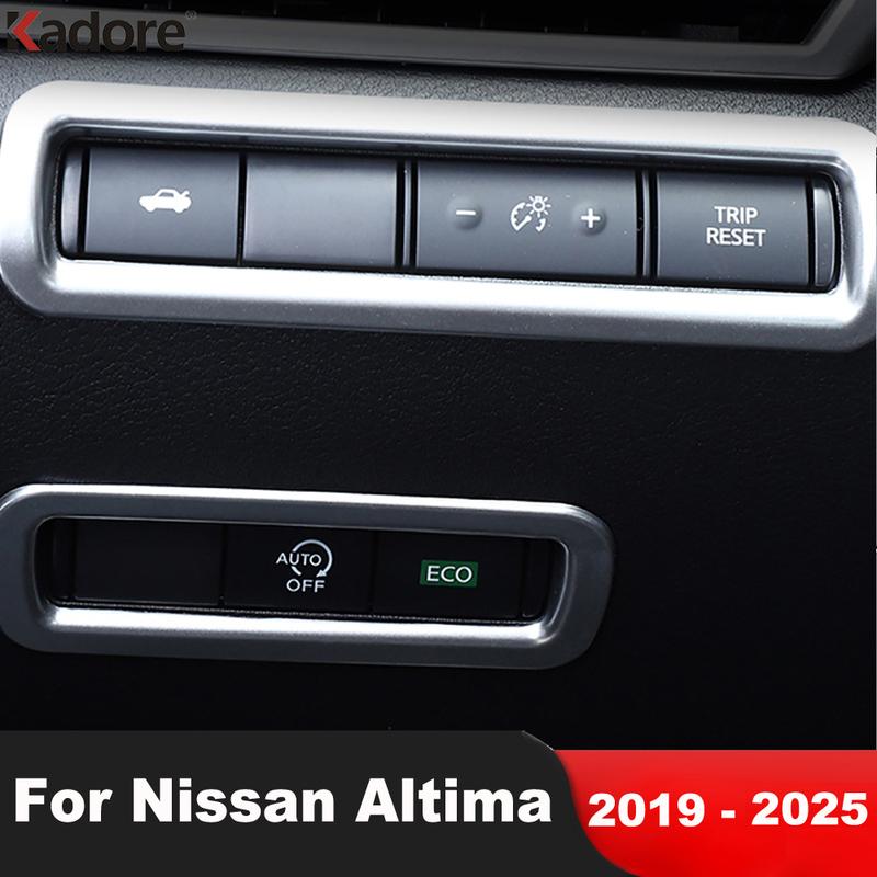 For Nissan Altima -   2024 2025 Matte Car Head Light Lamp Switch Button Panel Cover Trim Interior Accessories