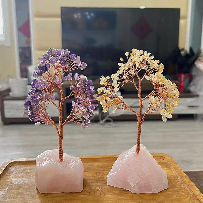 Crystal Tree Ornaments Aesthetic Table Ornament Elegant Modern Interior Ornaments Luxury Miniature Ornament Home Decorations