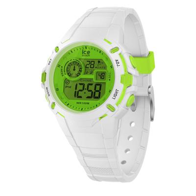 Autorisierter Händler [ICE-WATCH] Ice Watch Uhr Herren Unisex 024004 ICE Digit Explorer Weiß Limettengrün Klein Wasserdicht Stoppuhr Alarm Datum Tag des