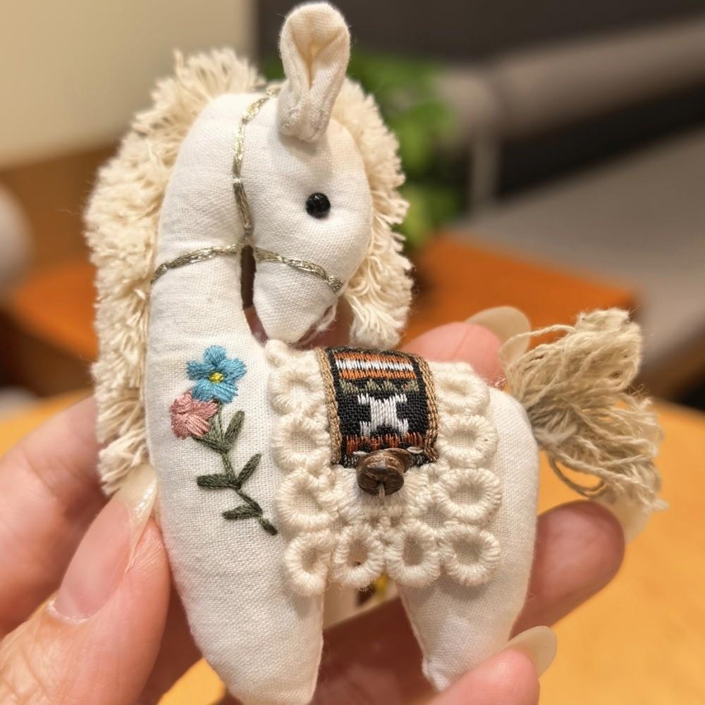 Hanging Decor Horse Year Key Ring Cute Design Pony Pendant Horse Plush Keychain Year Of The Horse