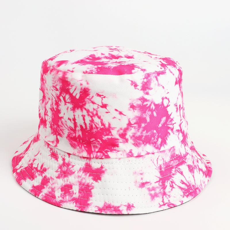 Gorro de pescador con efecto tie dye en color rosa vibrante: gorro de pescador reversible, liviano y protector solar para mujer: regalo perfecto para el Año Nuevo chino y el día de San Valentín