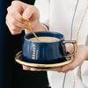 Keramik-Kaffeetassen-Set für Zuhause, Büro, Nachmittagstee mit Löffel für Paare, Männer und Frauen, Frühstückstasse