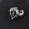 Schwarzer Zirkon Dunkler Wind Liebe Textur Offener Ring Damen Leichter Luxus Nischen Design Exquisit High-End Persönlichkeit