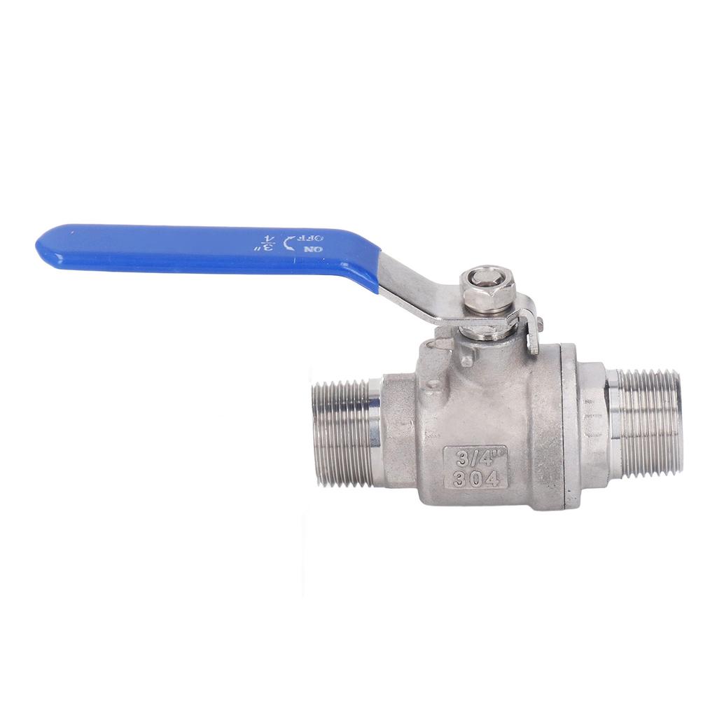 Ball Valve 304 Stainless Steel NPT 3 4in 2 Male Thread Manual Drive Cut Through Plumbing Fittings