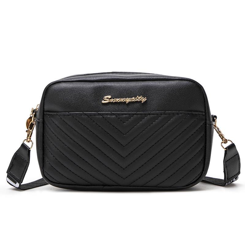 

Women s 2025 Fashion Versatile Crossbody Embroidered V Pattern Camera Handbag чорний