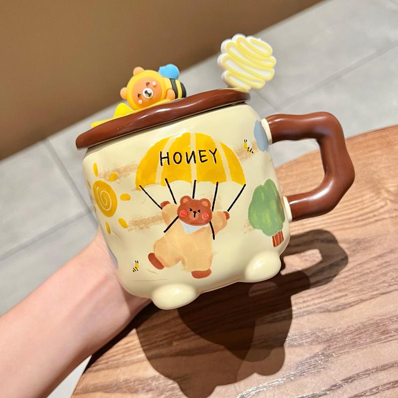 Creative Cute Little Bear Ceramic Mug for Birthday Gift for Sisters and Girlfriends