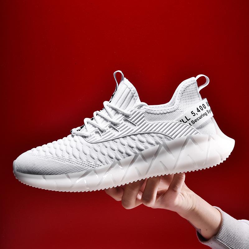 New sports shoes lightweight breathable mesh running shoes flying woven casual shoes youth shoes 38 белый