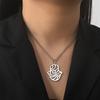 Dawapara  Vintage Filigree Hamsa Hand of Fatima Star of David Hexagram Necklace Good Luck Success Amulet Jewelry Stainless Steel