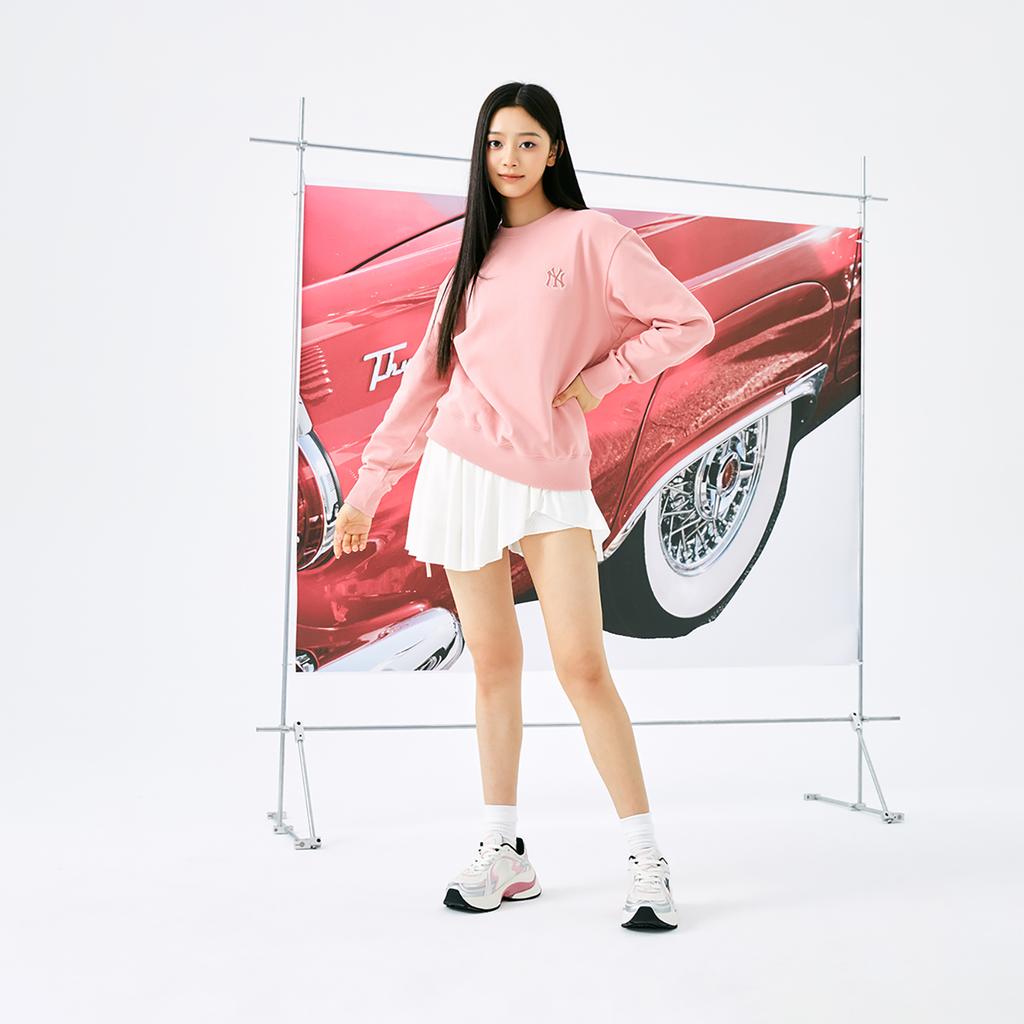 New MLB MONOGRAM Collection New York Yankees 24FW Early Autumn Sweatshirt Unisex Pink 3AMTM0444-50PKM