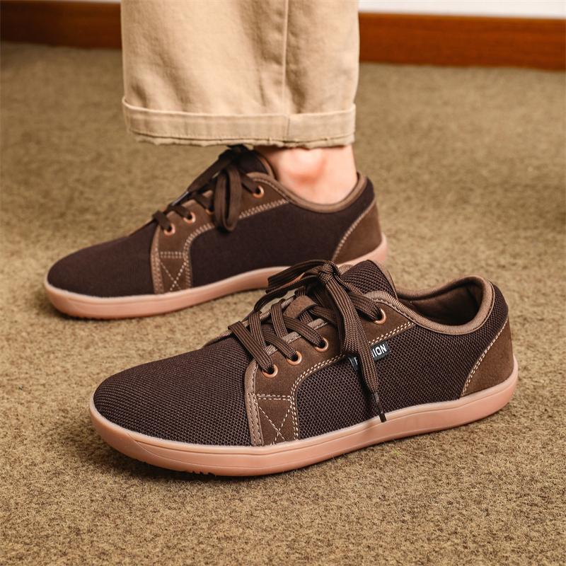 Wide Toe Mesh Casual Sports Shoes Breathable Lightweight Walking Shoes Training Exercise Sneakers Leisure Flats