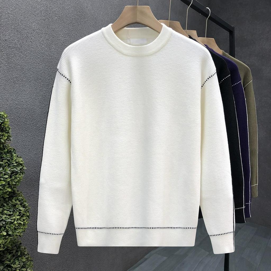 Men's Korean Style Contrast Stitch Knit Sweater - Autumn/Winter Trend 2025