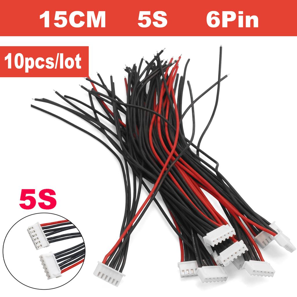 10pcs/lot 1S 2S 3S 4S 5S 6S 7S 8S Lipo Battery Balance Charger Cable IMAX B6 Connector Plug Wire 30 20 15 10cm Single Head Wire