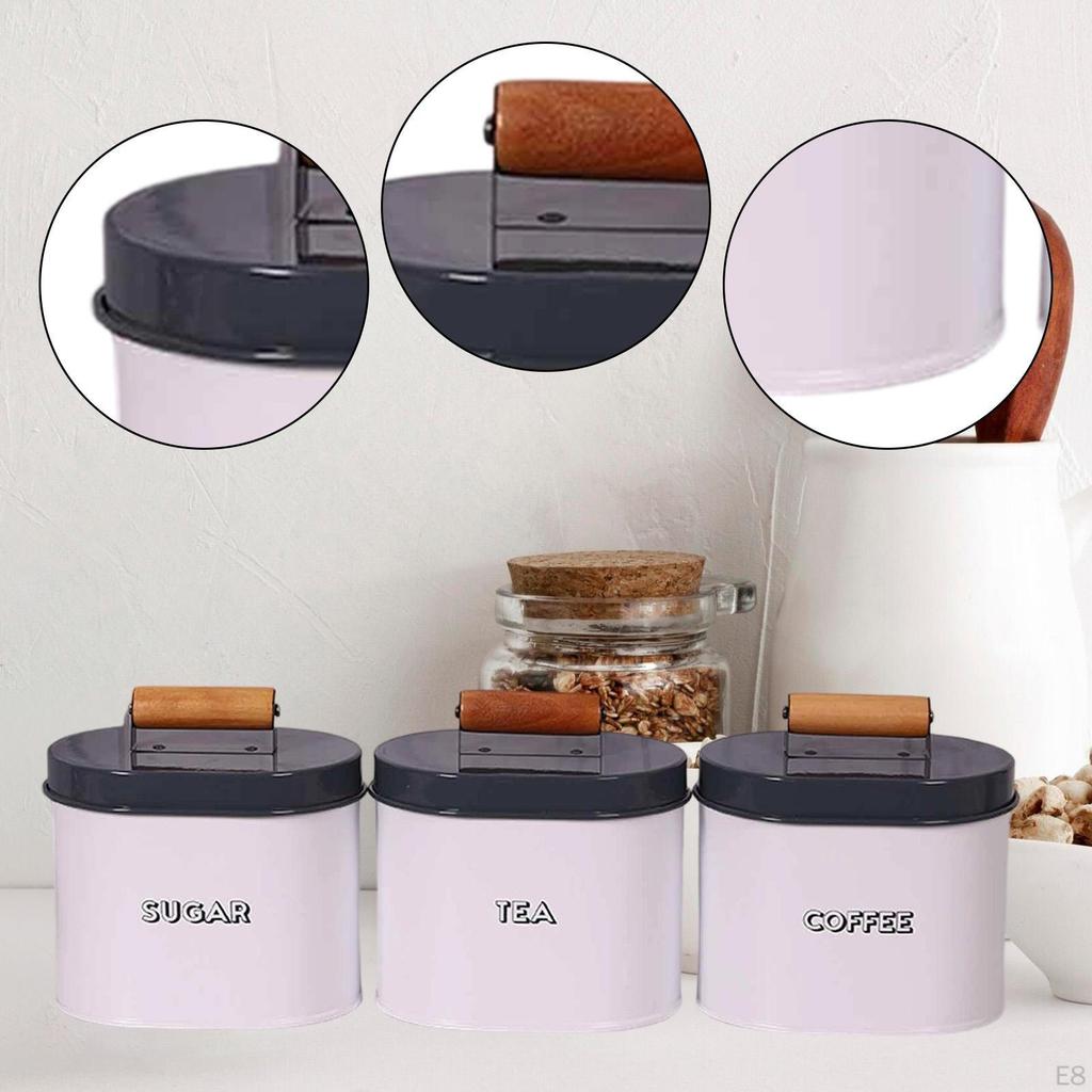 3 Stück Lebensmittelaufbewahrungsbehälter Eisenbehälter Schrankflaschen Organizer Küchenkanister für Zuhause