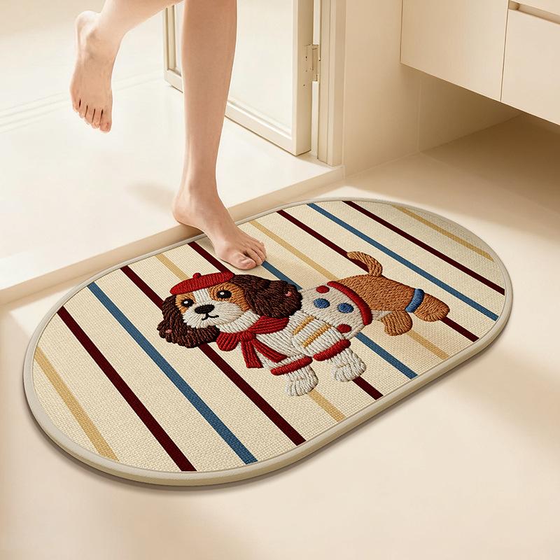 Cartoon Tier Sonderform Badezimmer Saugmatte, Toilettenbodenmatte, Badezimmer, Toilettentür Fußmatte, Schnelltrocknende Rutschfeste Matte