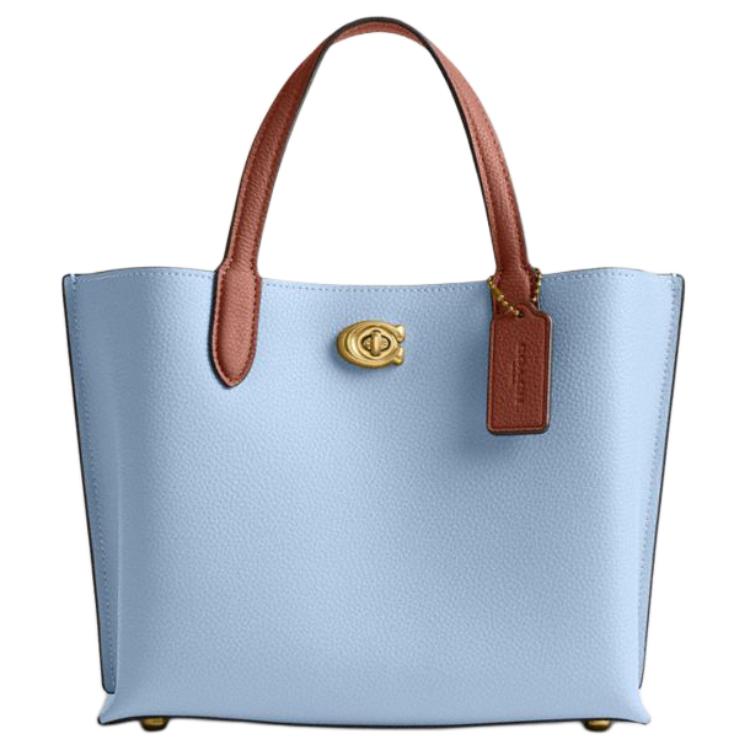 Coach Willow 24 Signature Canvas Leather Tote Bag Women tote Blue C9092-B4XUK Basic Set (Bag+Dust Bag)
