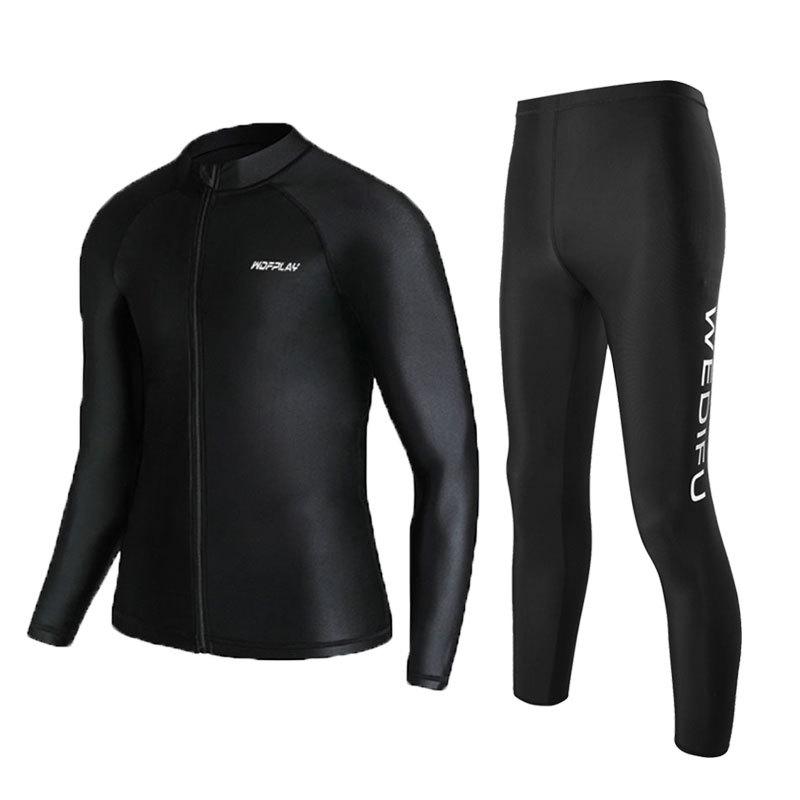 Men's Quick-Dry UV-Protection Diving & Surfing Suit - Slim Fit Long-Sleeve, Zip-Up Jellyfish-Proof Set