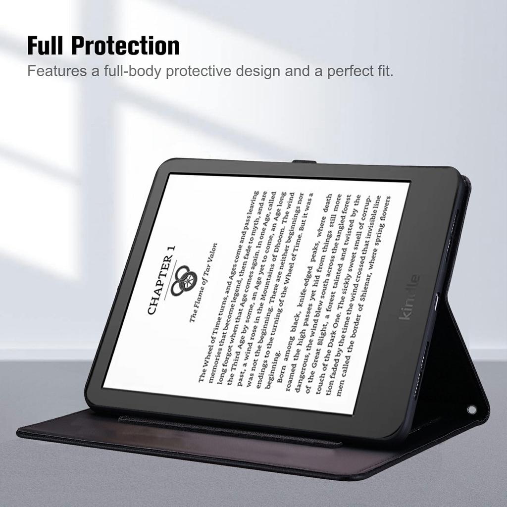 Brieftasche für Amazon Kindle Paperwhite (2024) Tischdecke aus Leder mit Stifthalter, 3D-Effekt Katzenmuster