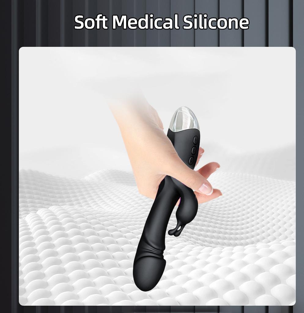 Králičí vibrátor pro ženy Výkonný bod G Stimulátor ženského klitorisu Vagina Masáž bradavek Dildo Tichá erotická hračka pro dospělé