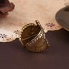 Goldfarbener Adler Öffnungsring mit weißem Zirkonia Persönlichkeit Punk Tier Öffnungs Edelstahlring Charm Schmuck Zubehör