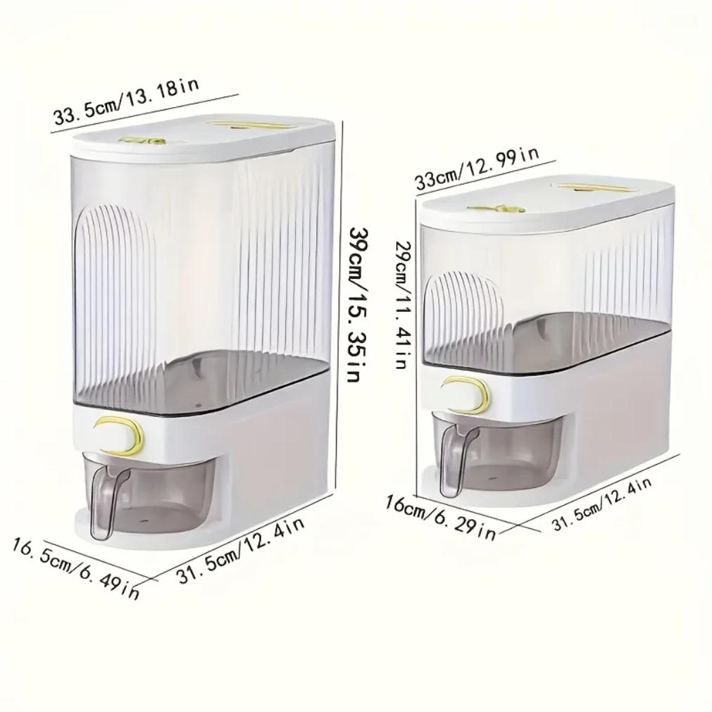 5kg/10kg Rice Dispenser - Large Pantry Storage Container with Measuring Cup & Time Markings2025new