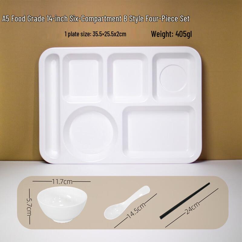 777 A5 High-Temperature Melamine Multi-Compartment Fast Food Trays