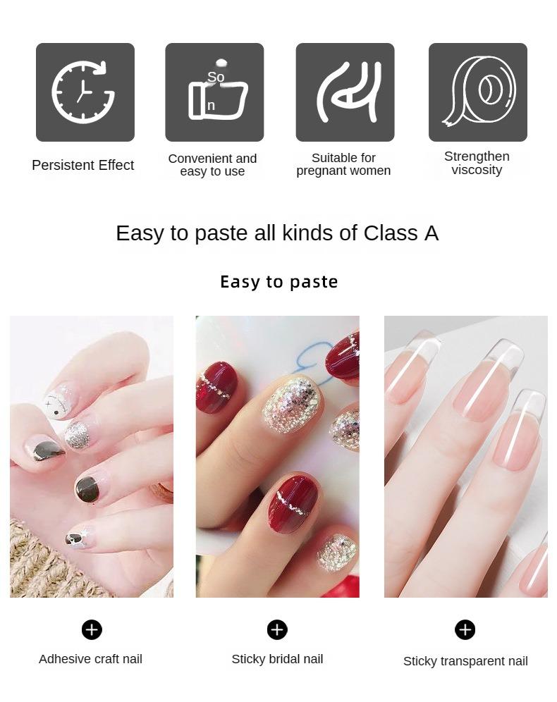 Jelly Glue Stickers pro Nail Art a umělé nehty – 30 listů transparentního a univerzálního vylepšení nehtů