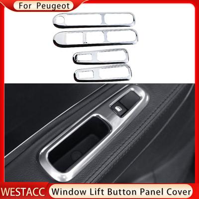 4 Stücke ABS Chrom Auto Fensterheber Button Panel Abdeckung Dekoration Aufkleber Trim für Peugeot 3008 2013 2014 2015 2016