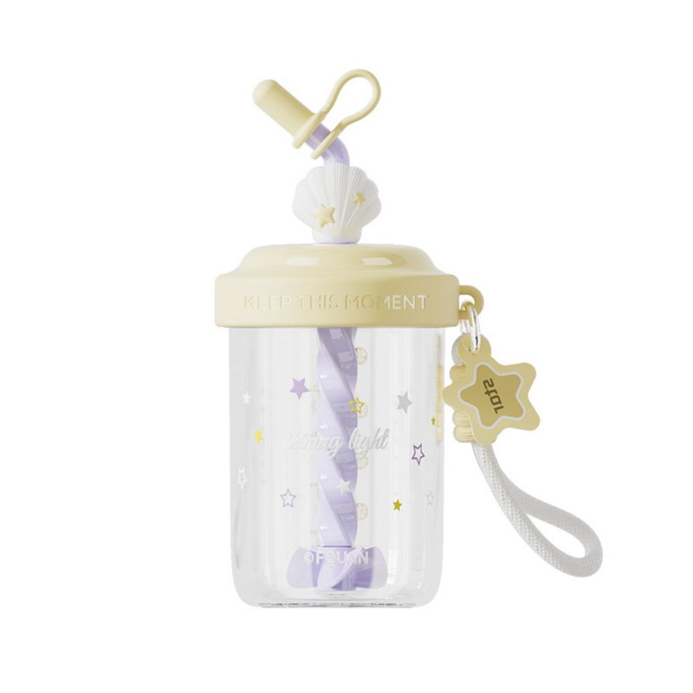 

580ML Straw Water Bottles Straw Dust Cap High-capacity Whey Protein Shaker Bottle Leak-proof Portable Handle Drinking Cup жёлтый