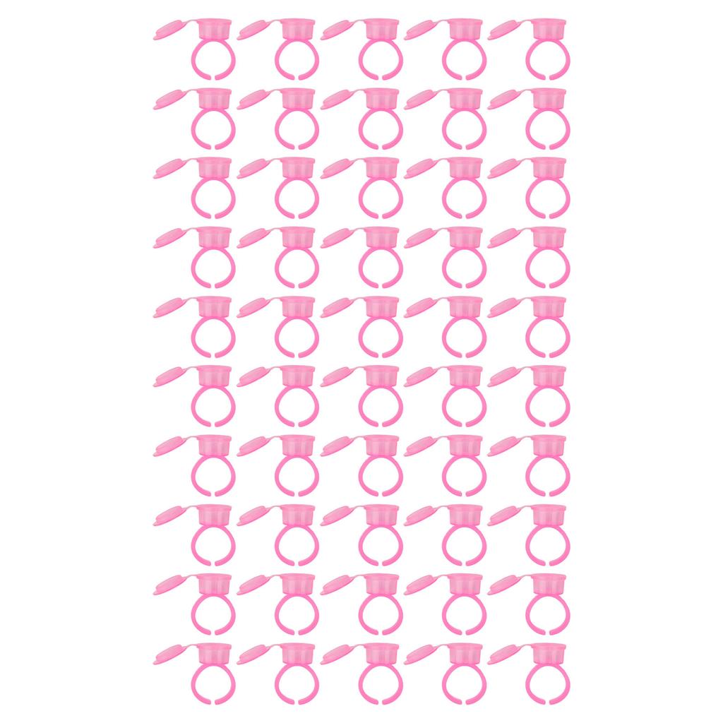 50Pcs Microblading Pigment Ring Cups with Cover for Tattoo Ink Semi Permanent Makeup Eyebrow Glue Container