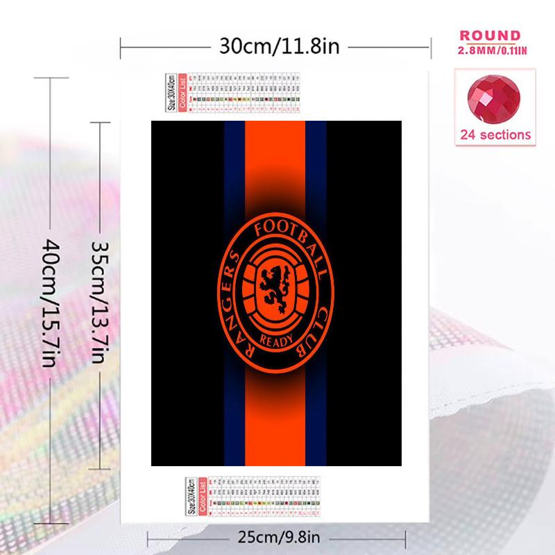 Rangers FC2 100% Round Full Drill 5D DIY Diamond Painting Embroidery Cross Stitch Rhinestone Décor