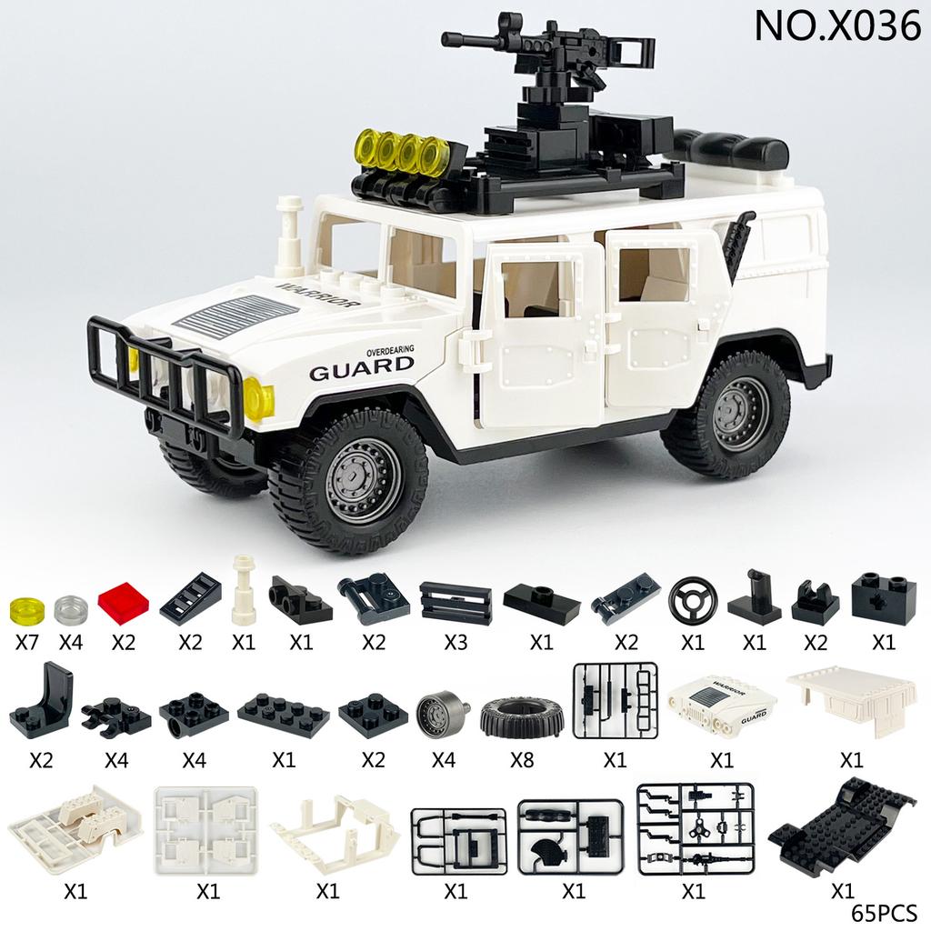 X036 Peacekeepers Stand Axe Off-Road Vehicle Boys Assemble Small Particles Building Block Toys Children'S Gifts